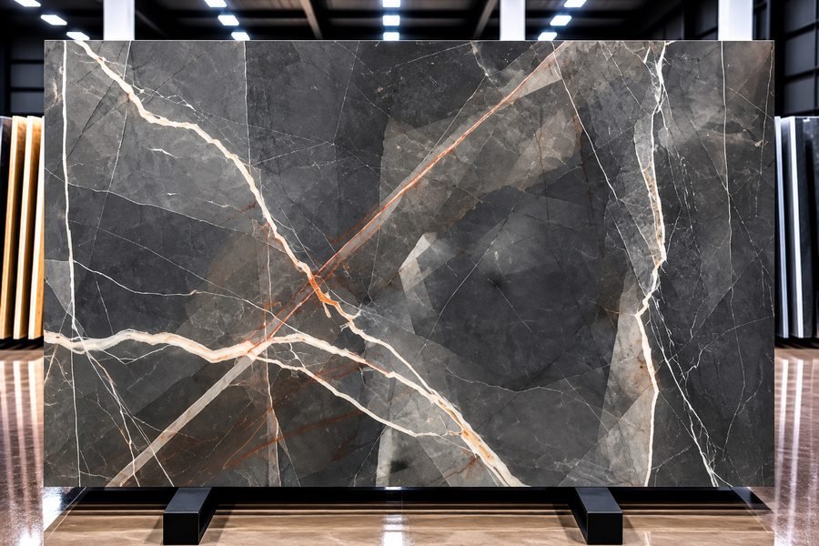 Calacatta Black Marble slab