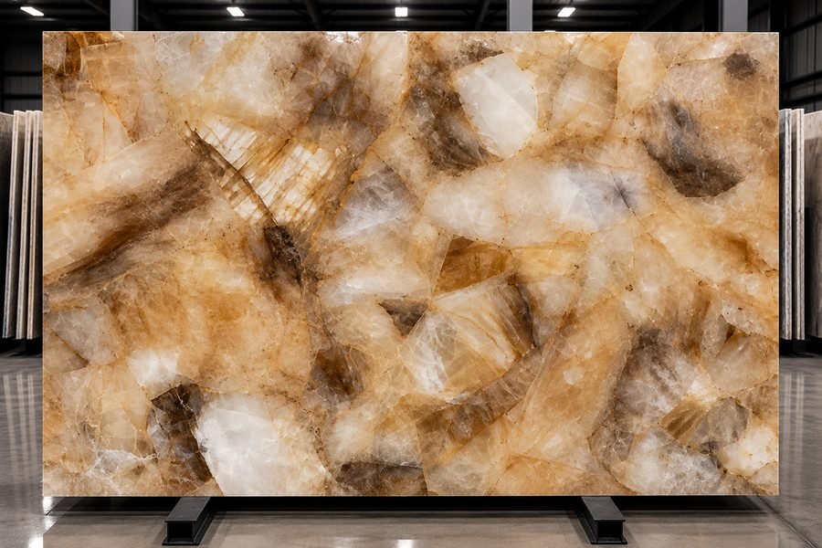 Yellow Quartz Semi-Precious slab